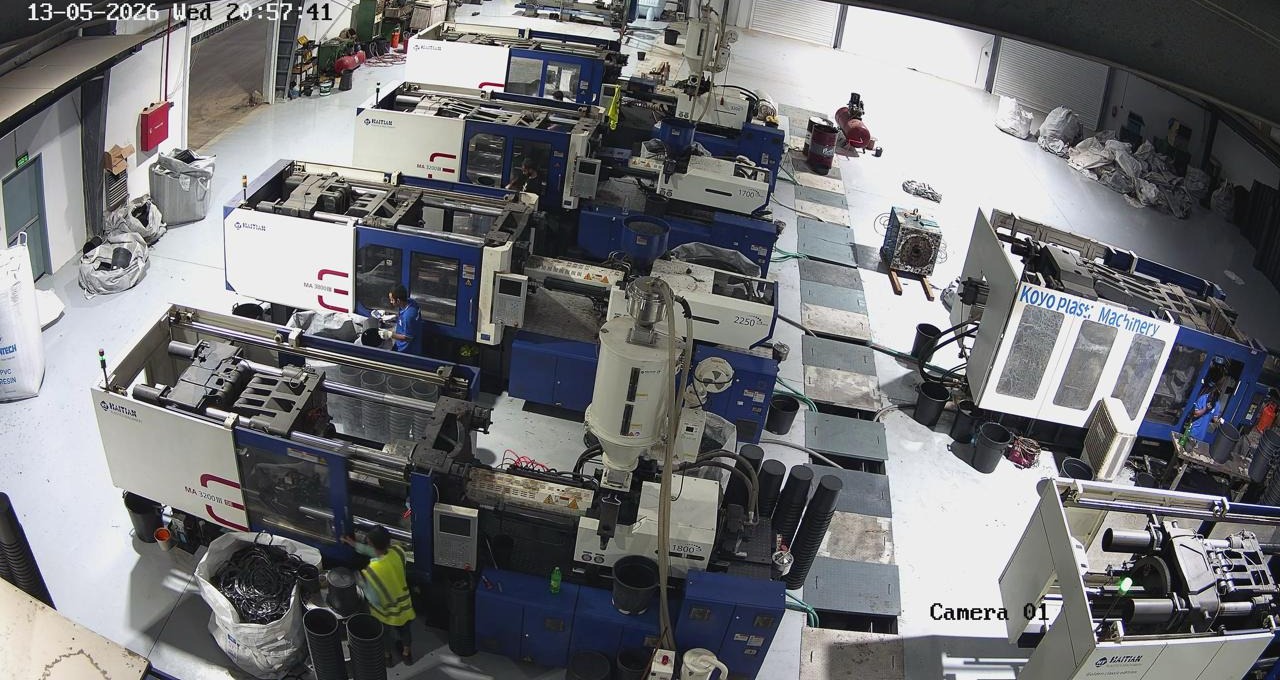 Production floor with injection molding machines at the Al Kharj facility